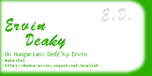 ervin deaky business card